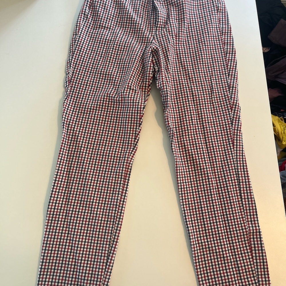 Checkered Red and Navy Pants